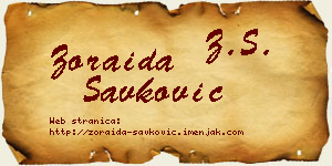 Zoraida Savković vizit kartica